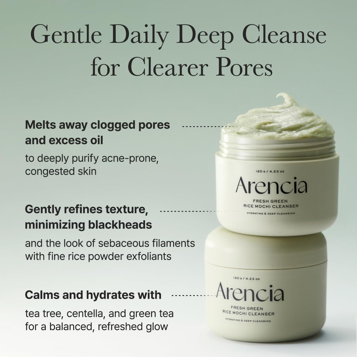 ARENCIA - FRESH GREEN RICE MOCHI CLEANSER 120g
