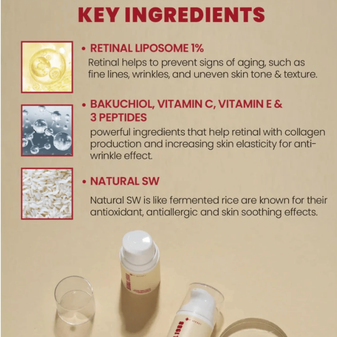 KSECRET – Seoul 1988 Crema Hidratante Cream: Retinal Liposome 1% + Fermented Rice - Image 4