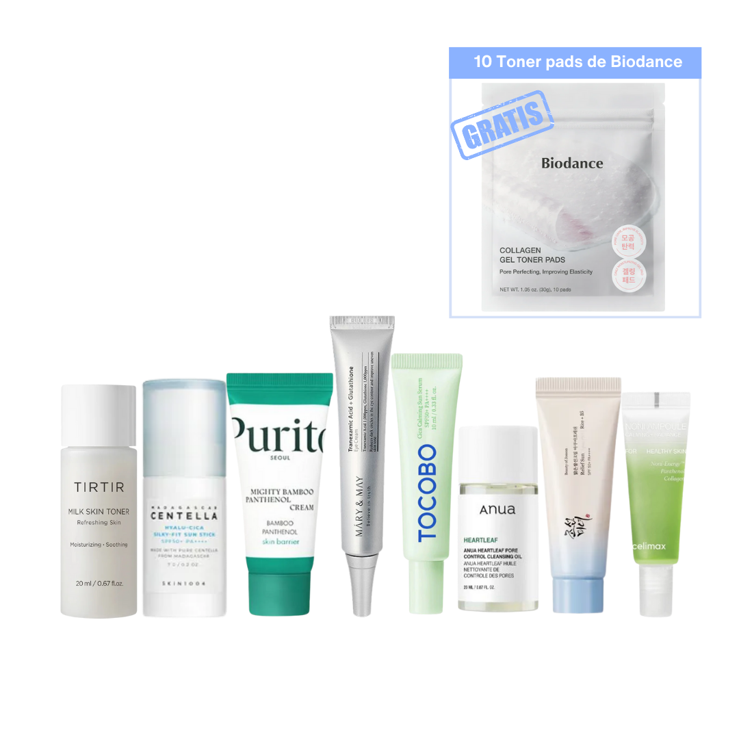 Kit Mini Skincare Coreano – 8 productos K-Beauty + Regalo Biodance